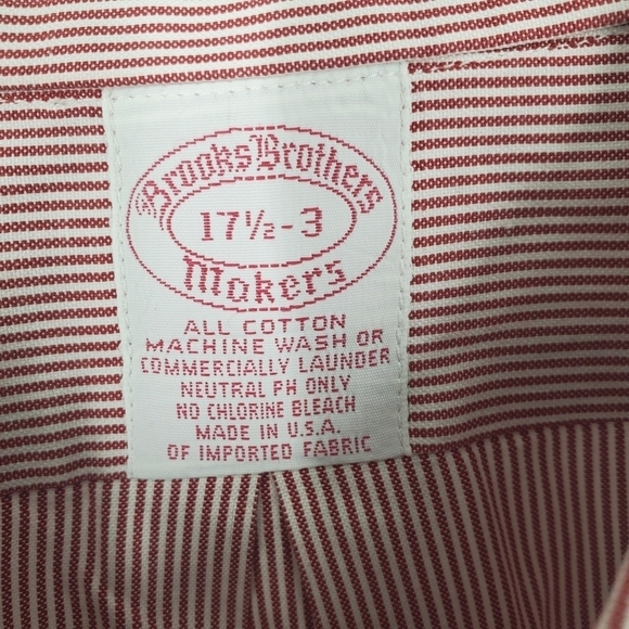 Brooks Brothers Makers Striped Button Down Dress Shirt Long Sleeve Size 17.5 - Picture 3 of 10